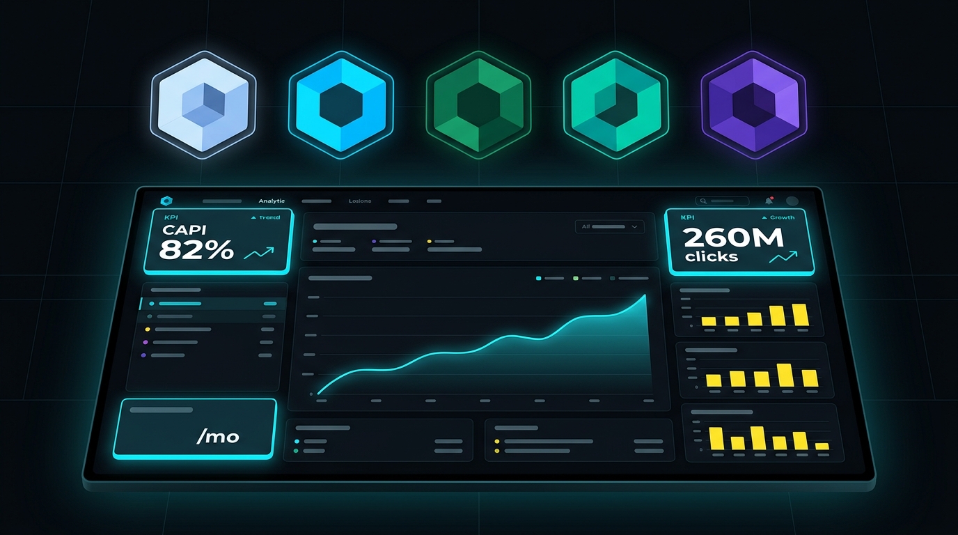 Comparison dashboard of five leading affiliate marketing trackers in 2026