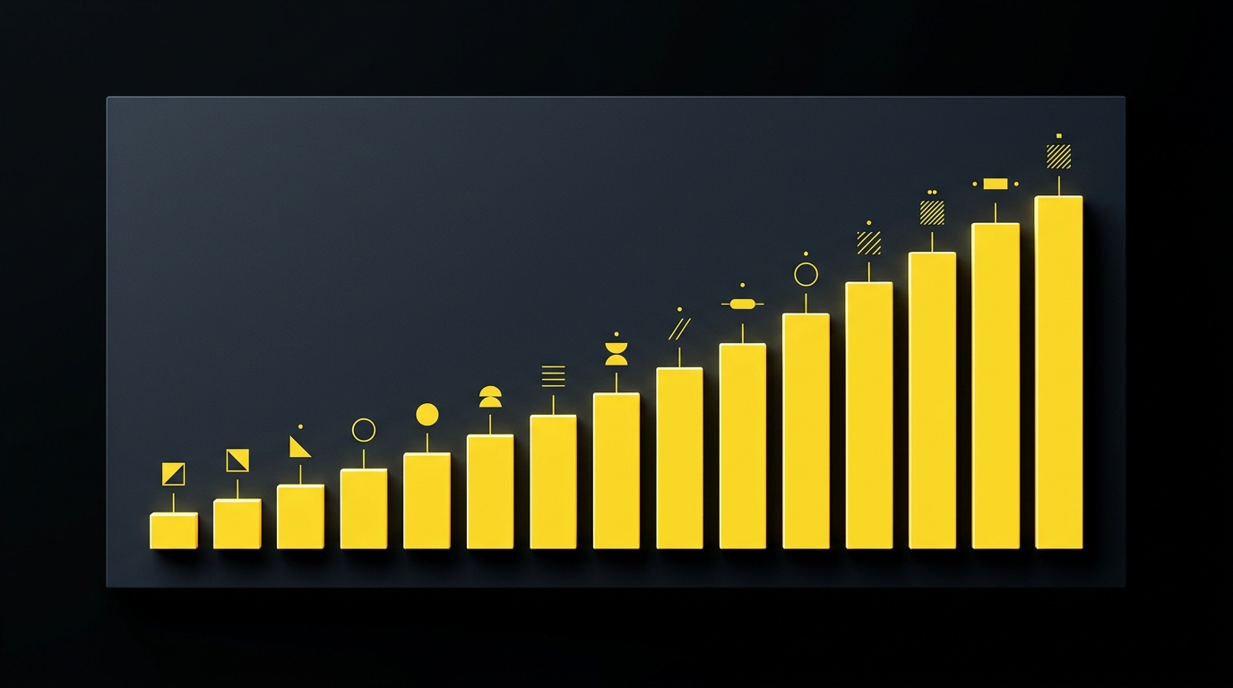Bar chart visualization of dating affiliate payout bands across Tier-1 GEOs in USD on Datify black-and-yellow editorial style.