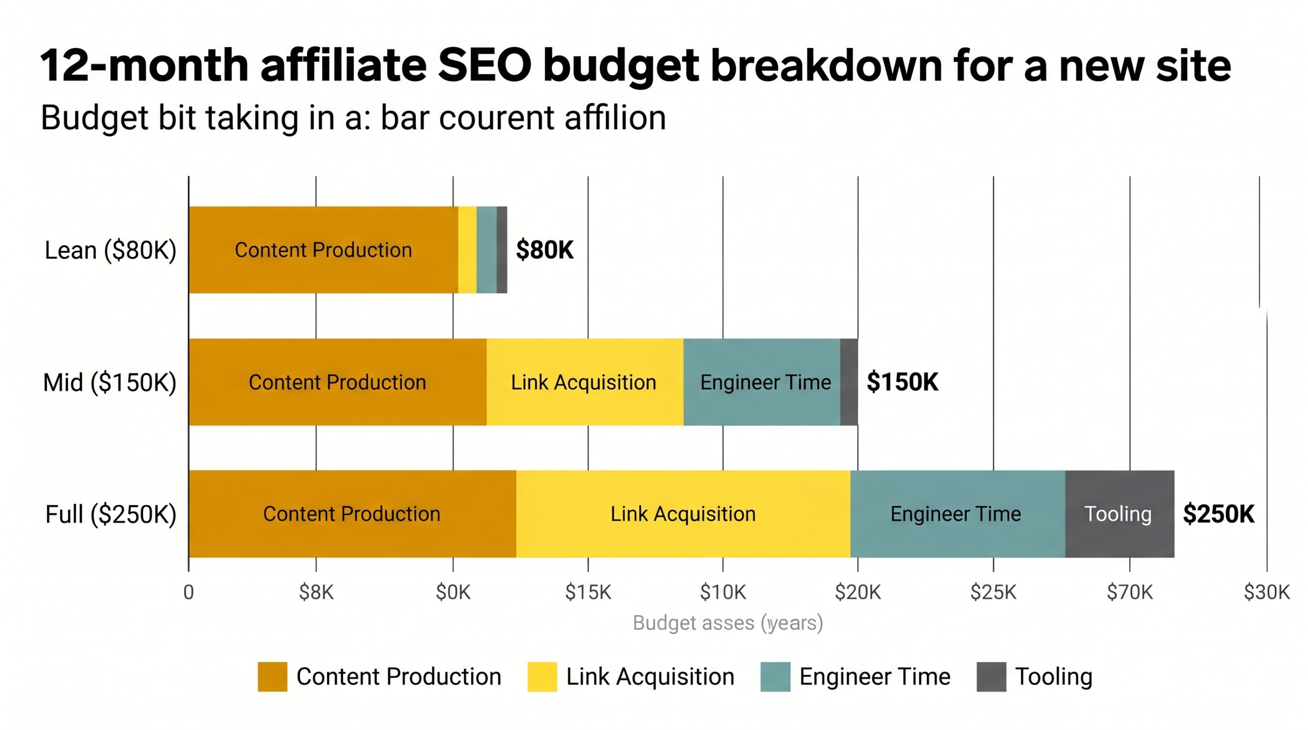 Affiliate SEO 12-month budget breakdown for new sites in 2026